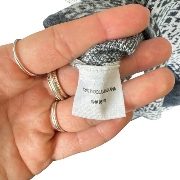 W by Worth New York 100% Wool Gray Print Short Sleeve Mini Knit Sweater Dress - Picture 12 of 12